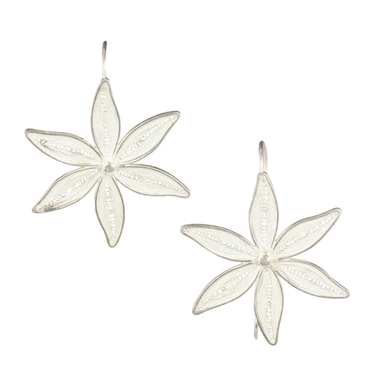 Flower 950 Silver Filigree Earrings By ILLARIY