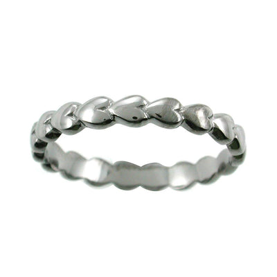 Women Hearts 925 Oxidised Silver Ring By ILLARIY