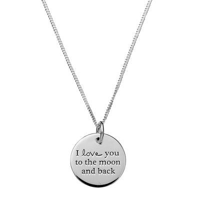 Women 925 Silver I Love You To The Moon And Back Necklace By ILLARIY