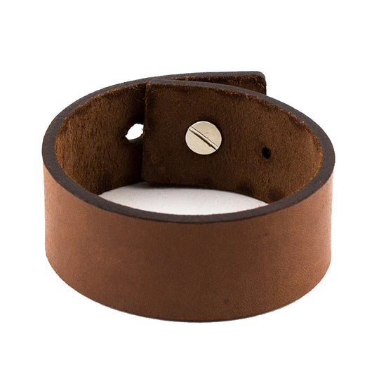 Men Tan Leather Blank Bracelet By ILLARIY
