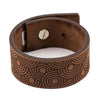 Men Tan Leather Wider Circles Bracelet By ILLARIY