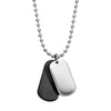 Children Stainless Steel Mini Dog Tag (Silver/Black) and 55cm Necklace By ILLARIY