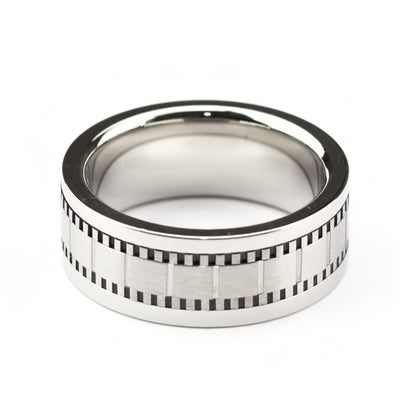 Men Stainless Steel Film Ring By ILLARIY