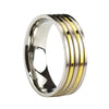 Men Stainless Steel Dual Colour Stripes Ring By ILLARIY