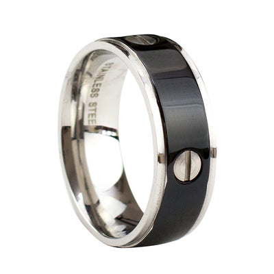 Men Stainless Steel Screw Ring By ILLARIY