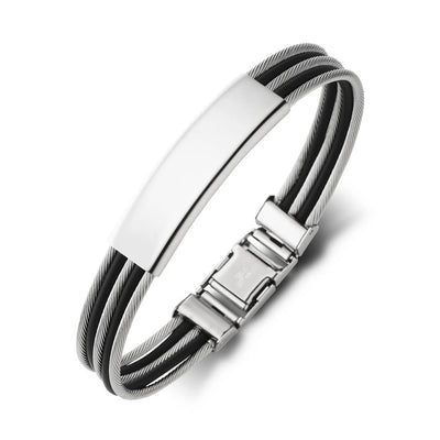 Men Stainless Steel 10mm Bangle By ILLARIY