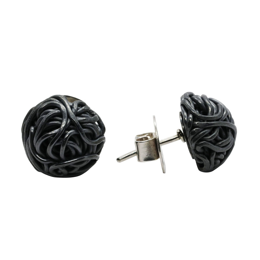 Tangly 925 Oxidised Silver Studs By ILLARIY