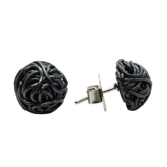 Tangly 925 Oxidised Silver Studs By ILLARIY