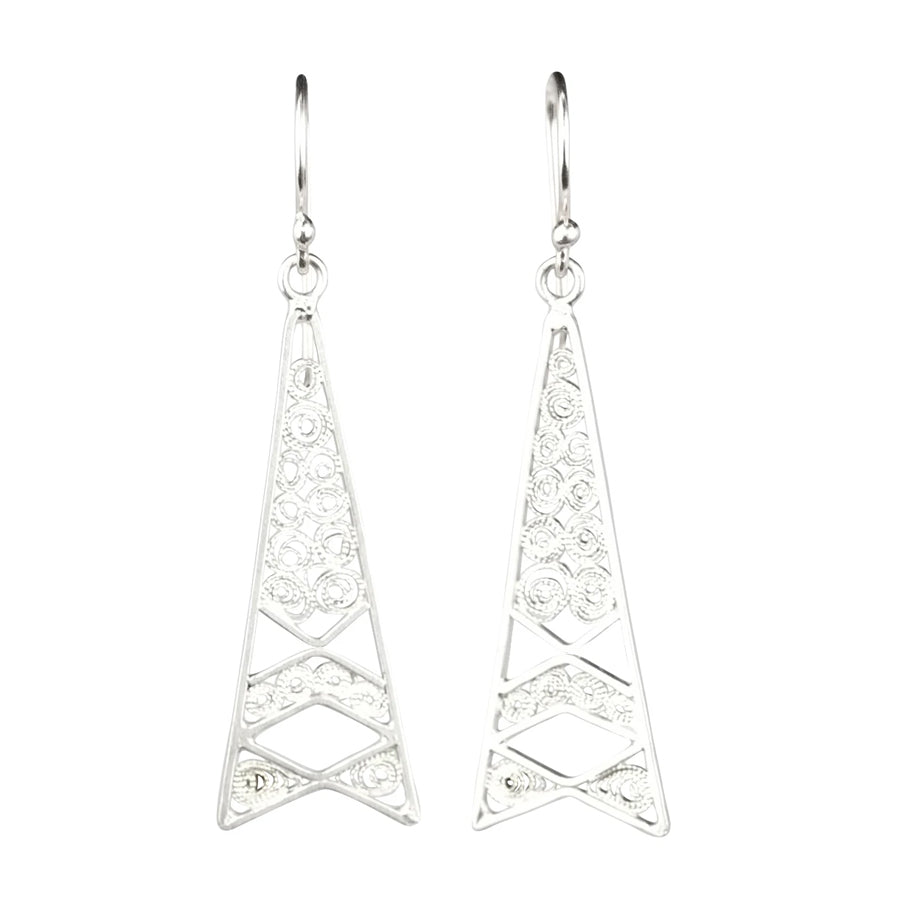 Tower 925 Silver Filigree Earrings By ILLARIY