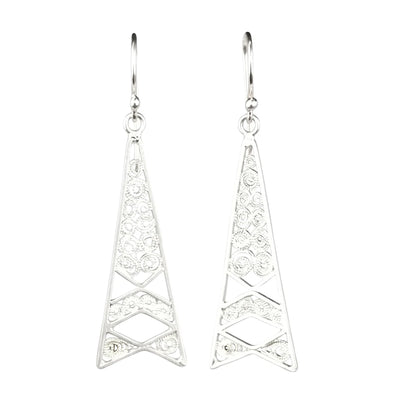 Tower 925 Silver Filigree Earrings By ILLARIY